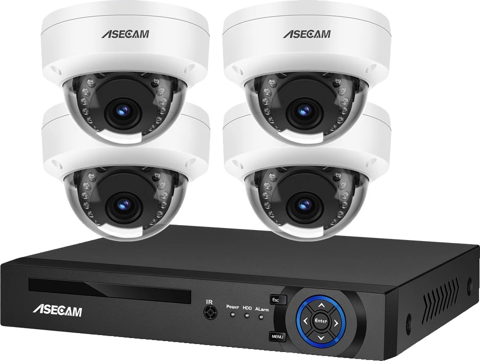 8MP 4K kamerový systém, AI detekcia tváre, nočné videnie, 4CH NVR 4 AI kamery, 1T