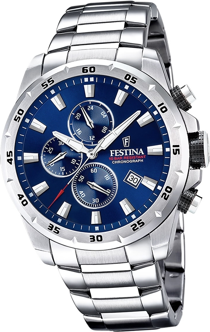 Festina pánske hodinky z ušľachtilej ocele strieborné Festina Chronograph náramkové hodinky D2UF20463/2
