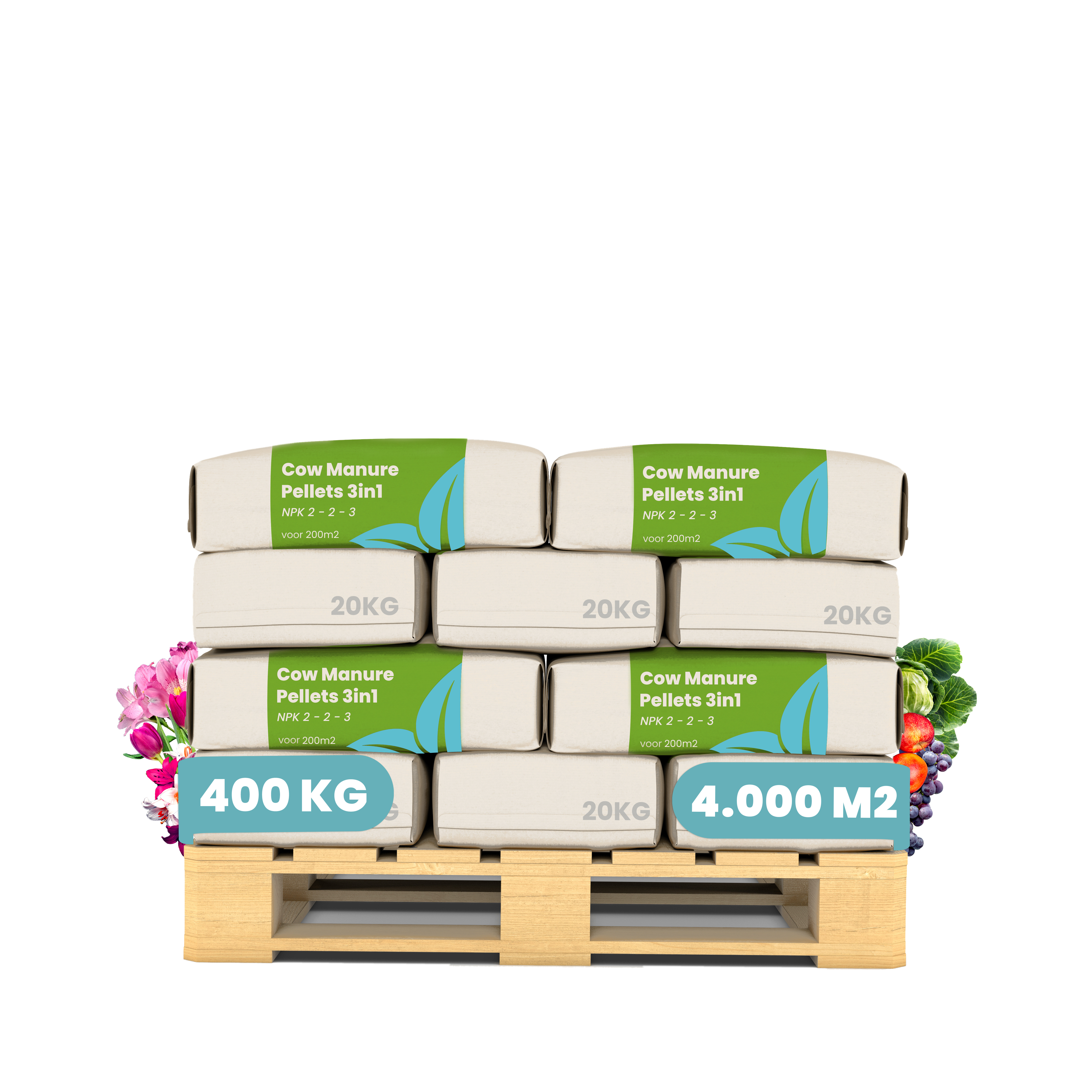 Kuhmistpellets 3in1 (20x – 400 kg – für 4.000 m2)- Organifer 27408