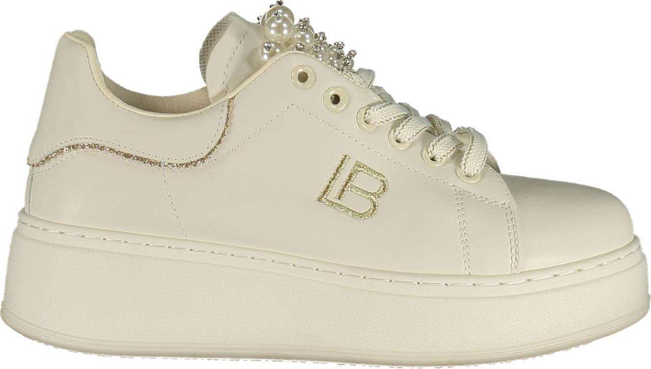 Laura Biagiotti Damen-Sportschuh Weiß mit Perlendetails und Stickerei 9617_BIIVORY