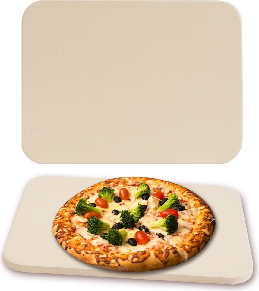 Kameň na pizzu Kameň na pečenie chleba Kamenná pec Cordierite 30x38 cm Béžová Plynový gril Kameň na pizzu