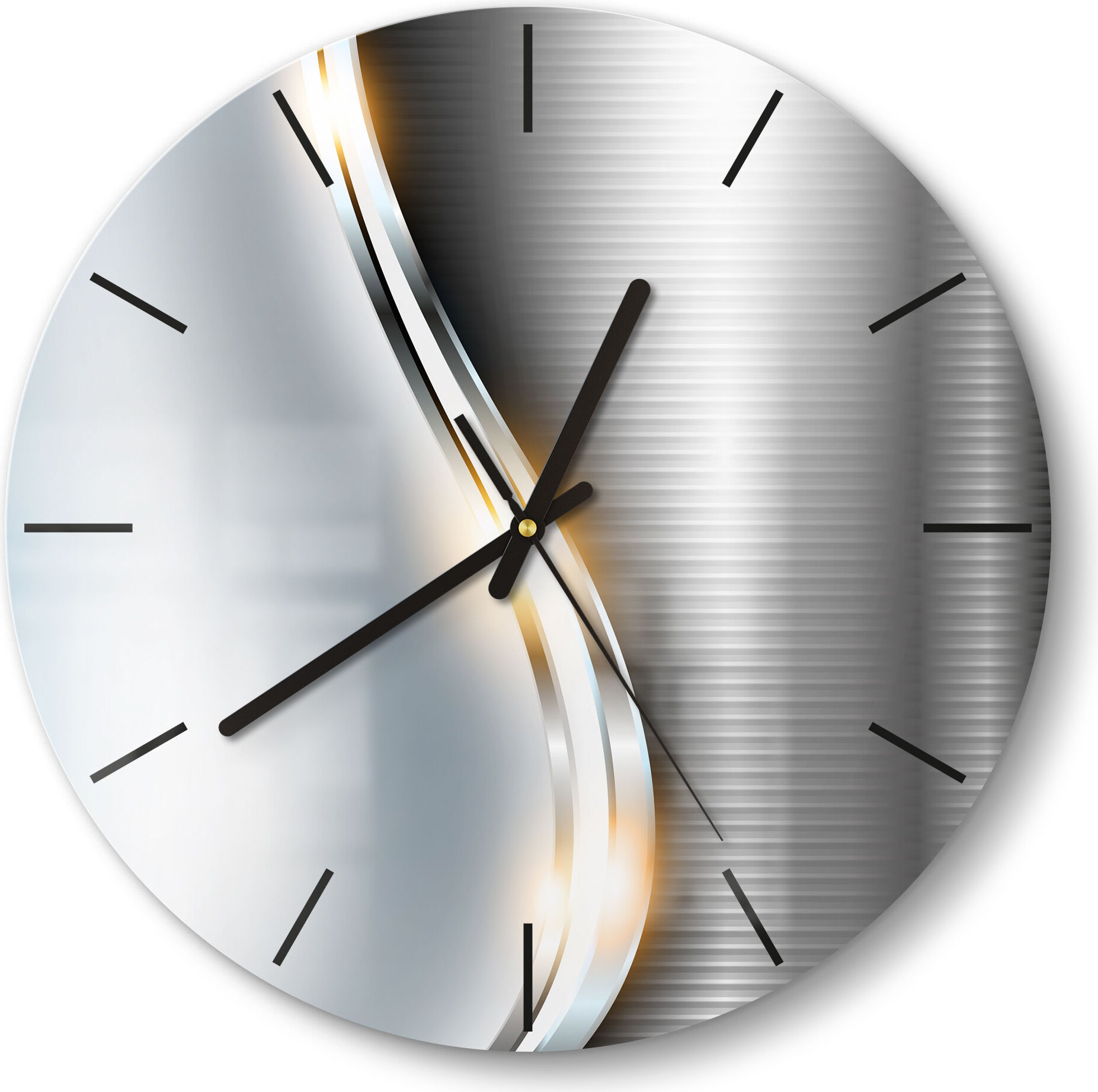 DEQORI Glasuhr Ø30 cm Modern 'Elegantes Vektordesign' Wanduhr Glas Uhr Design leise WC-D30-M-1196