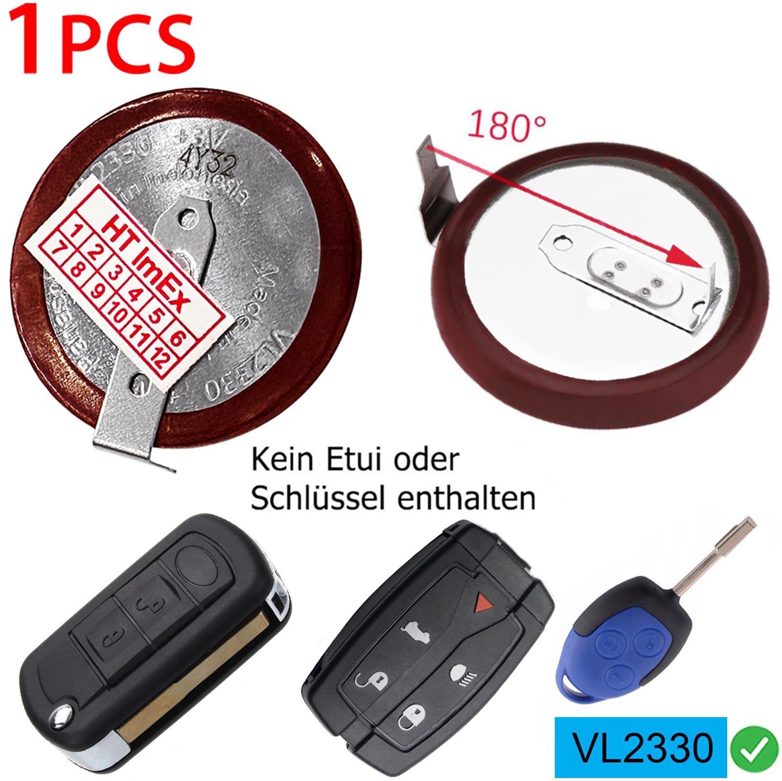 HT ImEx Kompatibel für Panasonic VL2330 Akku für Land Rover + Ford Schlüssel, portofrei!