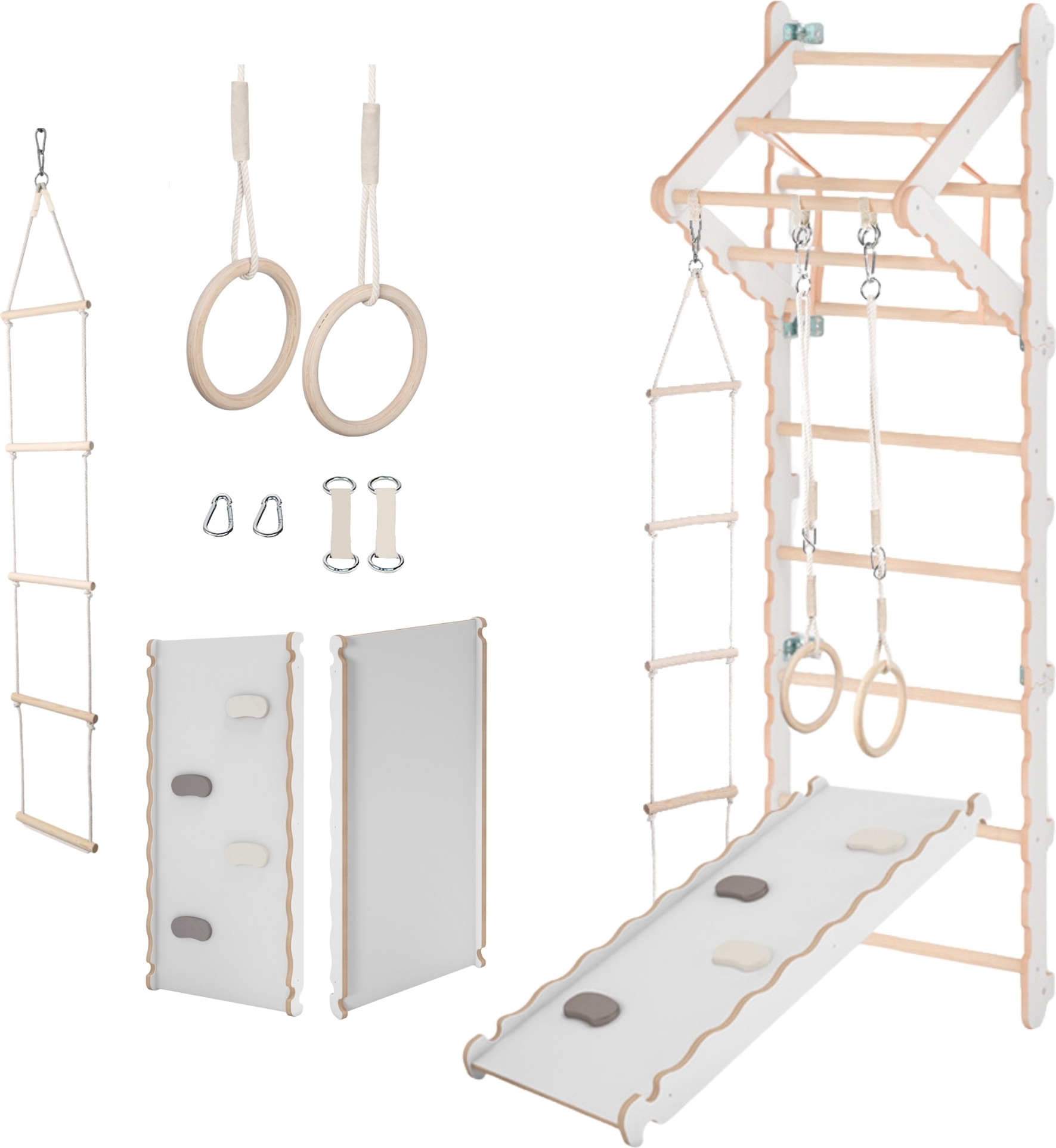 Espalier Enfant Juskys – Mur D’escalade Avec Barre, Anneaux Et échelle De Corde Pour Chambre