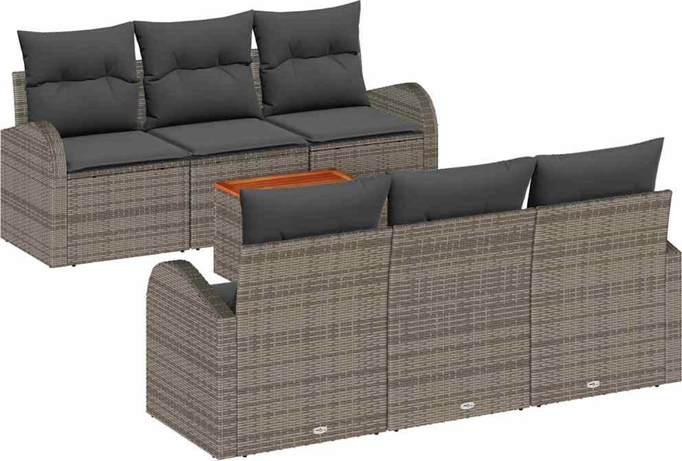 vidaXL Záhradná sedacia súprava 7 ks sivá