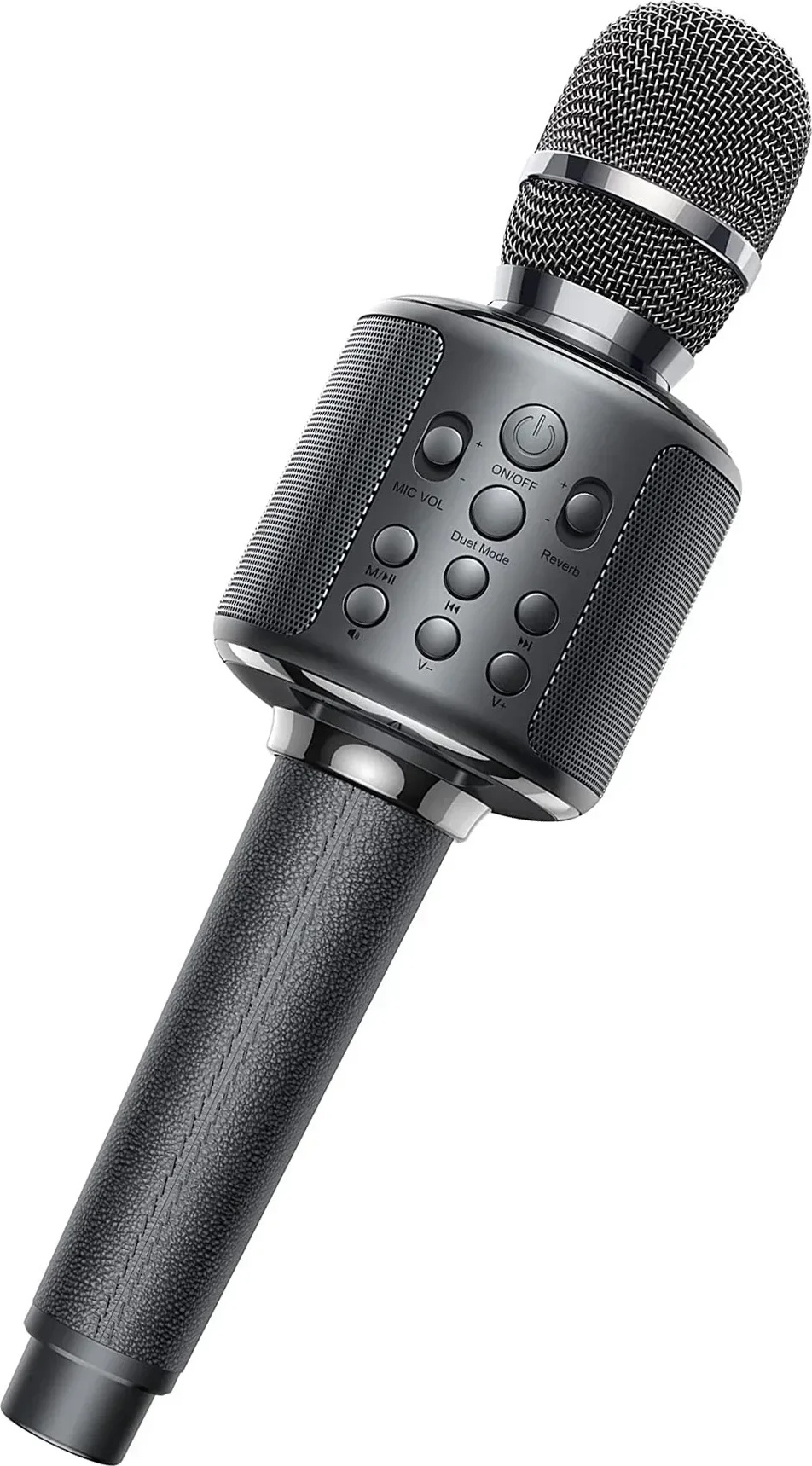 Bluetooth karaoke mikrofón, HD kvalita zvuku, 8-9 hodín prehrávania, sivá farba