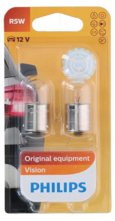 2er-Set Birnen (R5W) 12V BA15S 5W im Blister, weißes Licht, Philips DNP0306