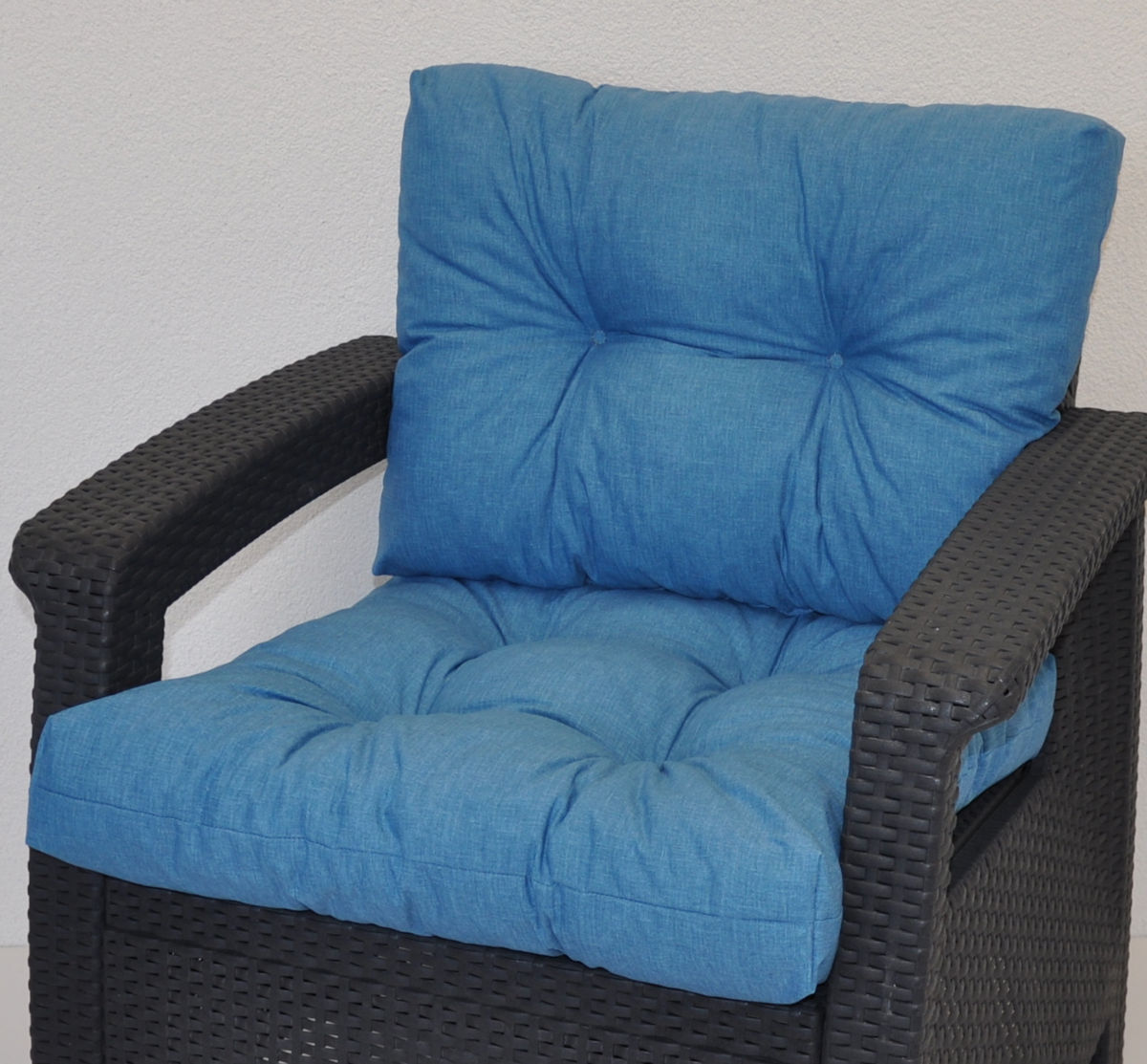 Rattani Kissen / Polster für PE - Rattanmöbel , Set Sitz + Rücken , Colore turchese ( türkis ) A-SR-3079