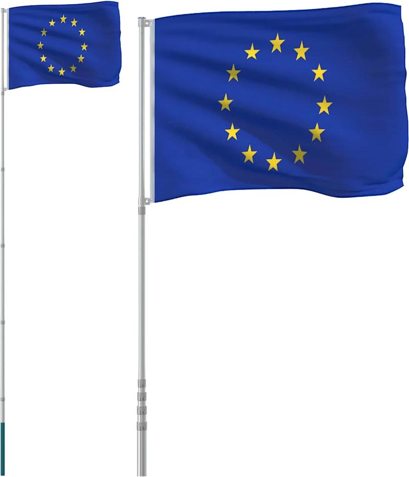 vidaXL Europaflagge mit Mast 5,5 m Aluminium 3147144