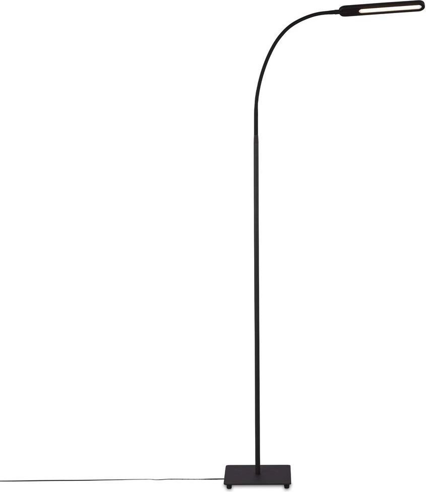 Briloner Leuchten - LED Stehleuchte, Stehlampe mit Touchfunktion, in Stufen dimmbar, Farbtemperatursteuerung, Bürolampe 8 Watt, 600 Lumen, Schwarz, 208x208x max. 1830mm (LxBxH) 1389-015