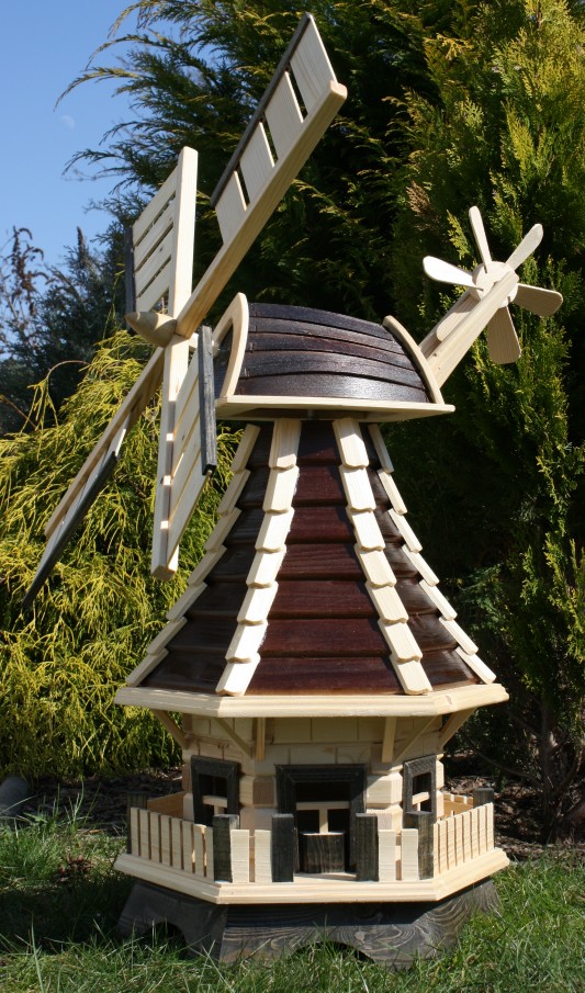 2x Darlux Ersatz Flügel XL für Garten-Windmühle Mühlenrad aus Holz Braun 95 cm 