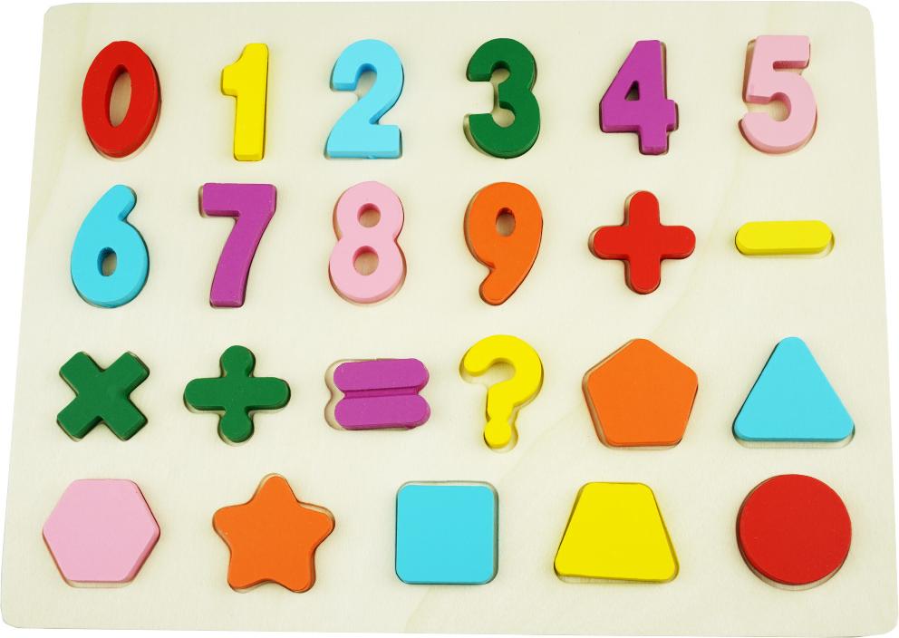 KinderSafe Holzpuzzle Zahlen Zeichen Zählen lernen