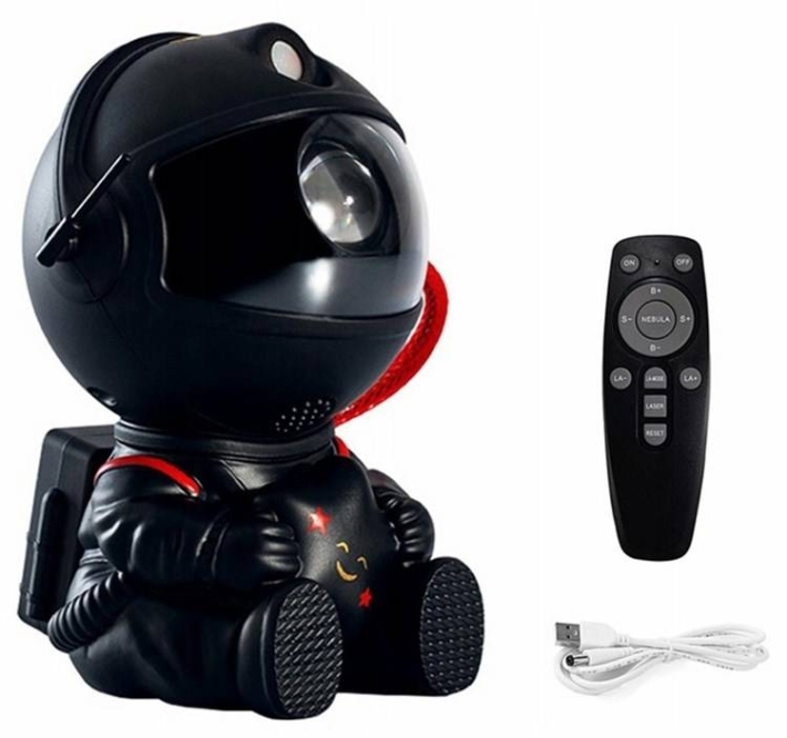 Projekčná LED lampa USB Astronaut - čierna
