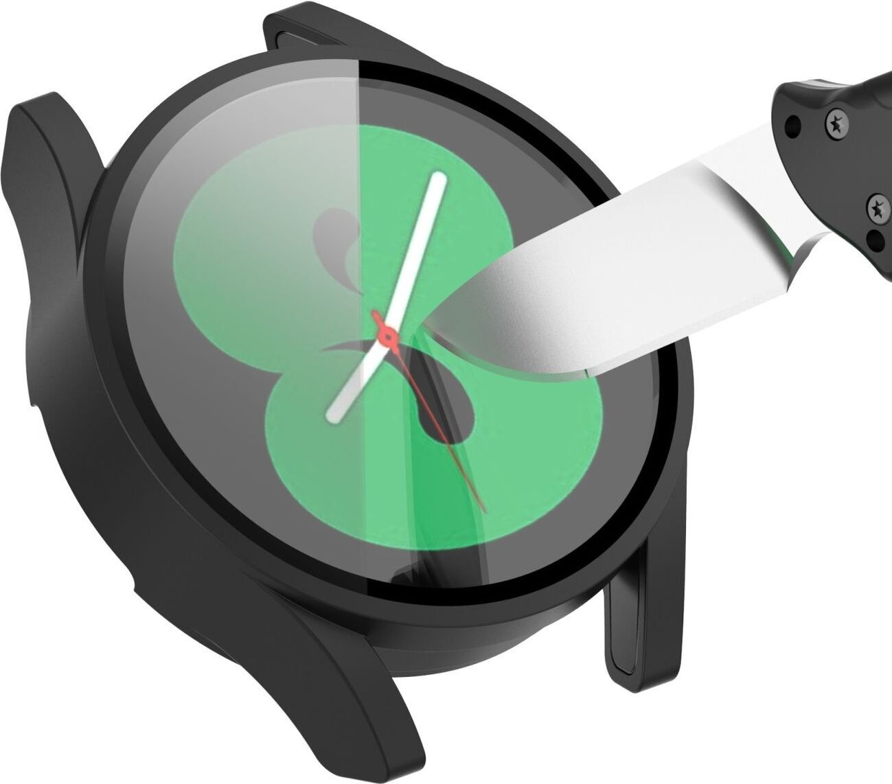 Pre Samsung Galaxy Watch 4 44mm Smart Case + tvrdé sklo Transparent Case Cover Bag