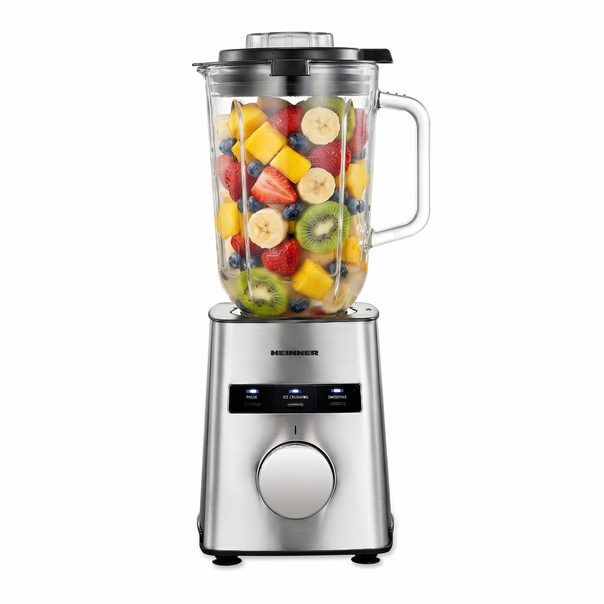 Heinner Avallon 800 Standmixer 800 W, 1,5 L, Smoothie-Funktion, Pulsfunktion, Silber HBL-HE800SS