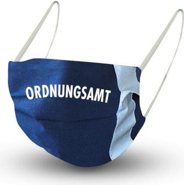 Fan-Omenal Textil Design Maske mit en Innenvlies - ORDNUNGSAMT - 15809 + Gratiszugabe