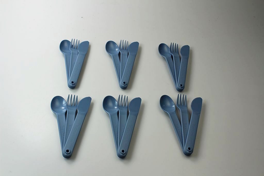 TUPPERWARE To Go Picknick Besteck SET (6) blau Messer + Gabel + Löffel