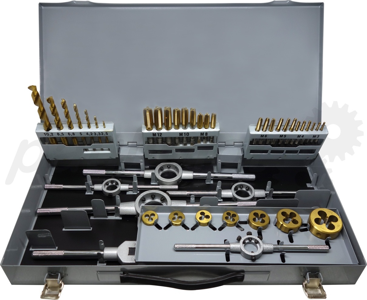 PAULIMOT Gewindeschneid-Set 44-teilig M3 - M12 titanbeschichtet 22061