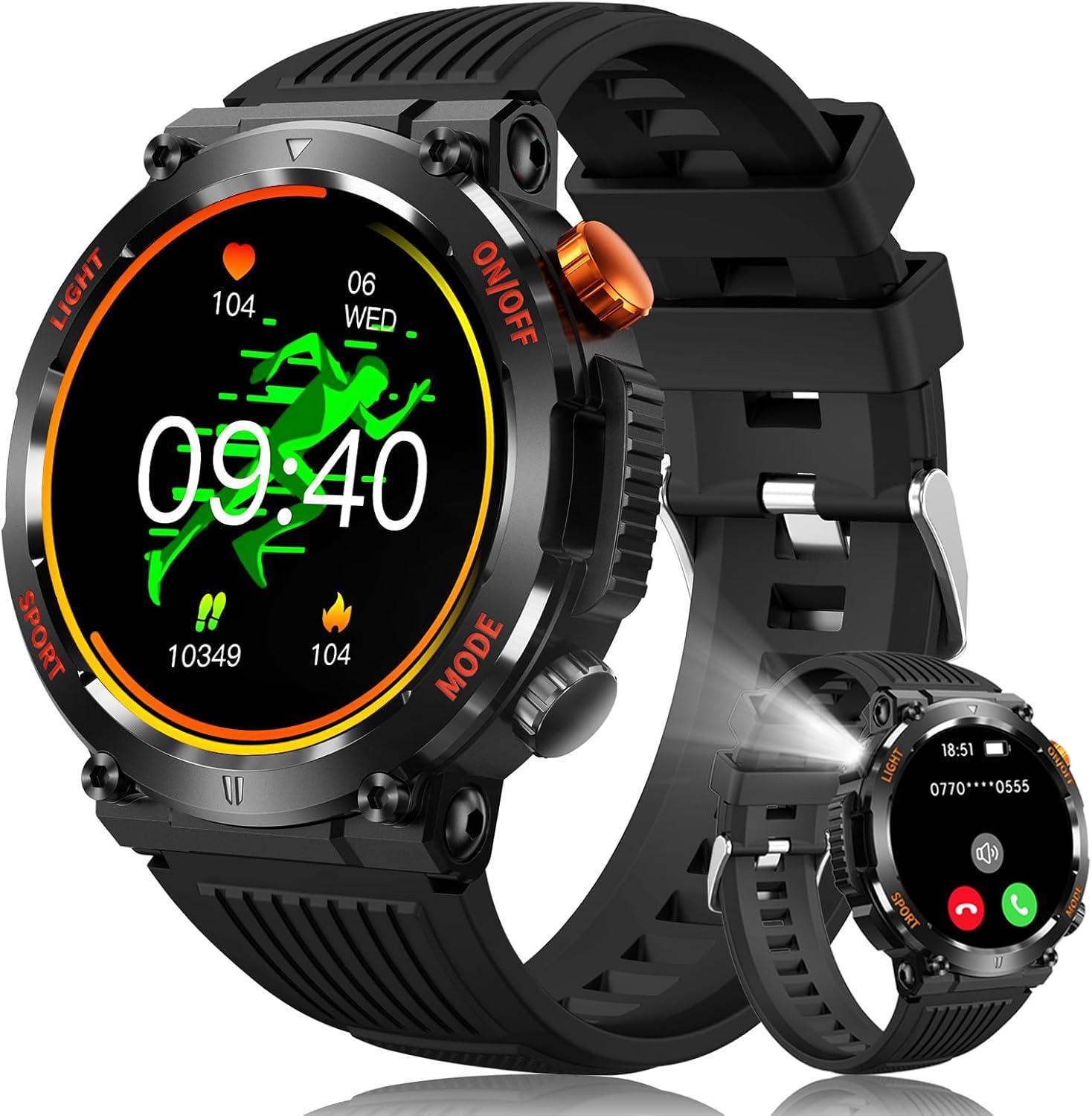 MEGALITH Herren Smartwatch mit Telefonfunktion 1.43