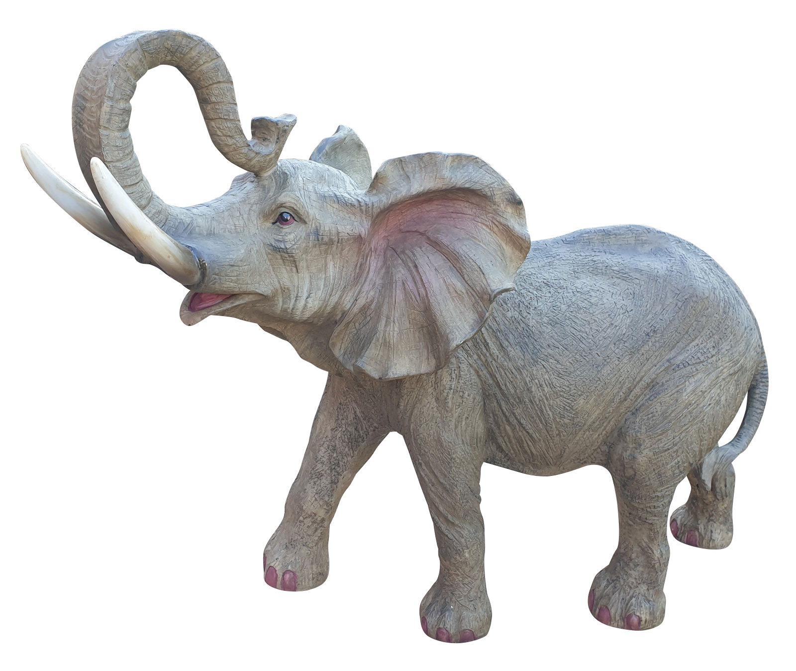 Gartenfigur Elefanten Figur mit Rüssel oben 47 cm Haus Garten lebensecht Figur 