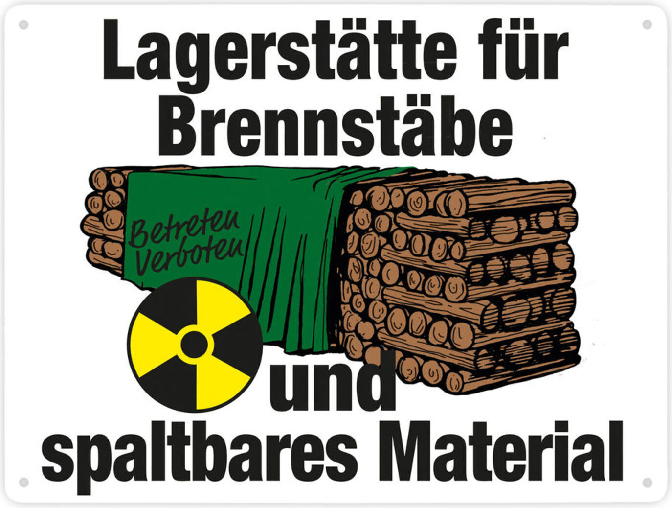 speecheese Lagerstätte für Brennstäbe - Brennholzlager Metallschild XXL in 28x38 cm in Weiß