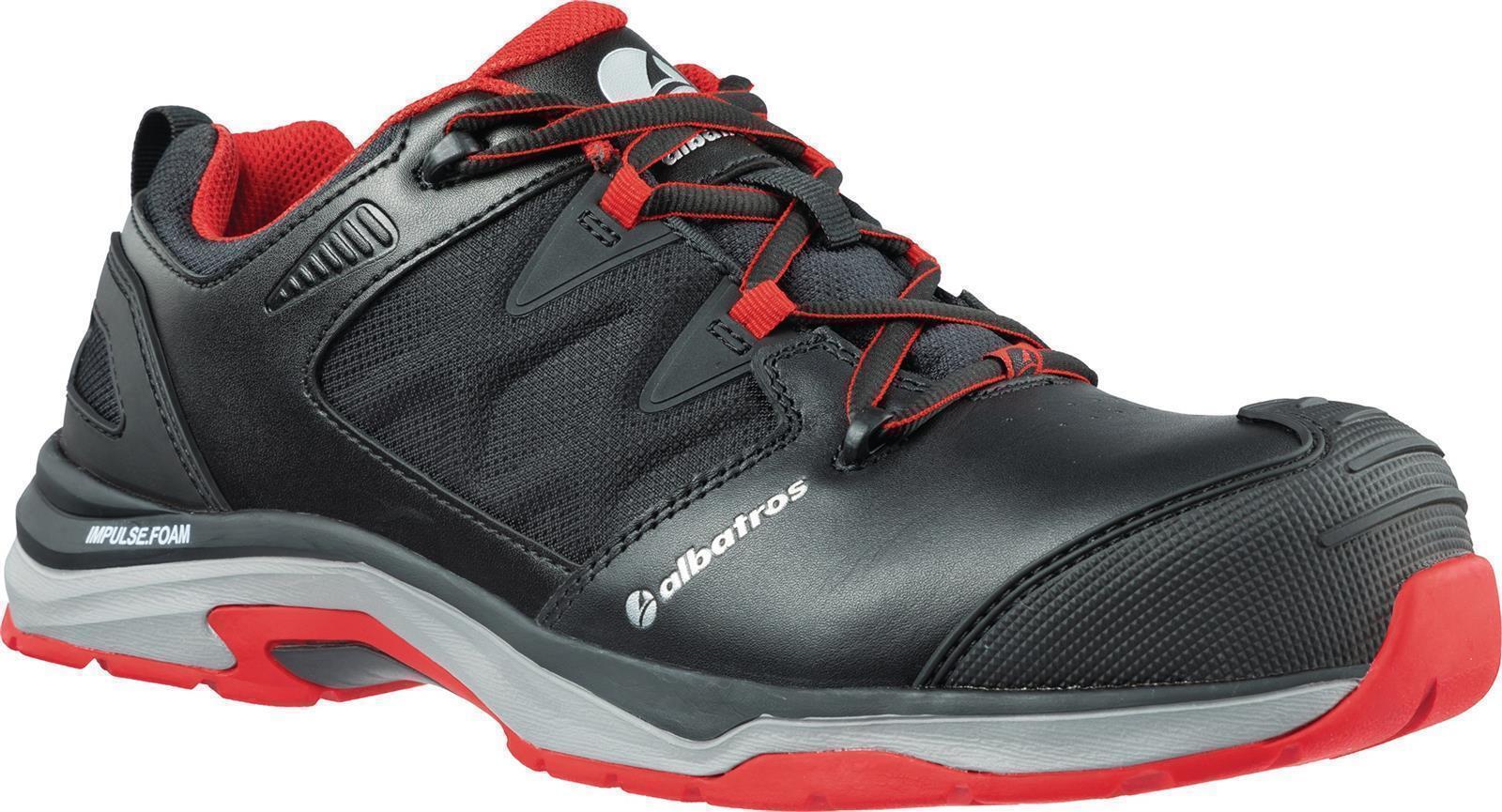 Albatros Sicherheitsschuh ULTRATRAIL BLACK Low Größe 36 schwarz/rot Schuhweite 8/11 S3 ESD HRO SRC 20345:202 Glattleder 64.620.0-36