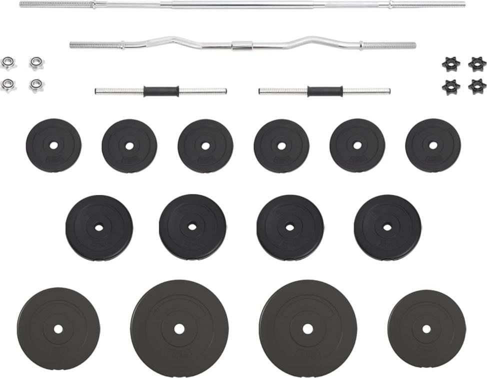 vidaXL Langhantel und Kurzhantel mit Gewichten 60 kg 3145027