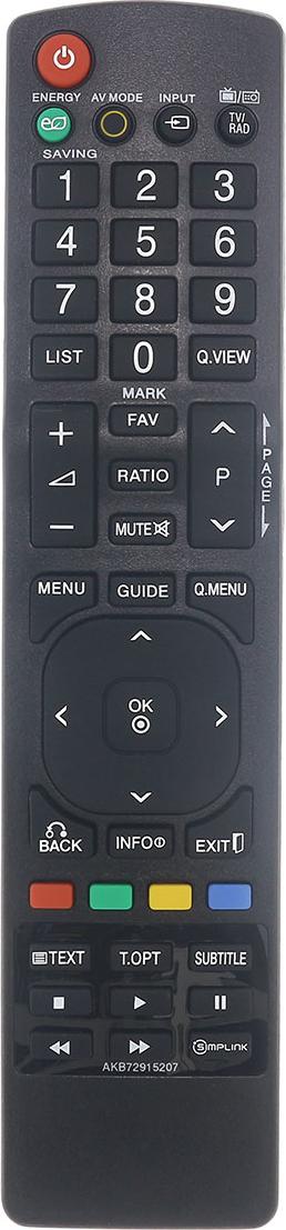 Aurabeam Ersatz TV Fernbedienung für LG PG25 Fernseher AKB72915207-PG25-CN