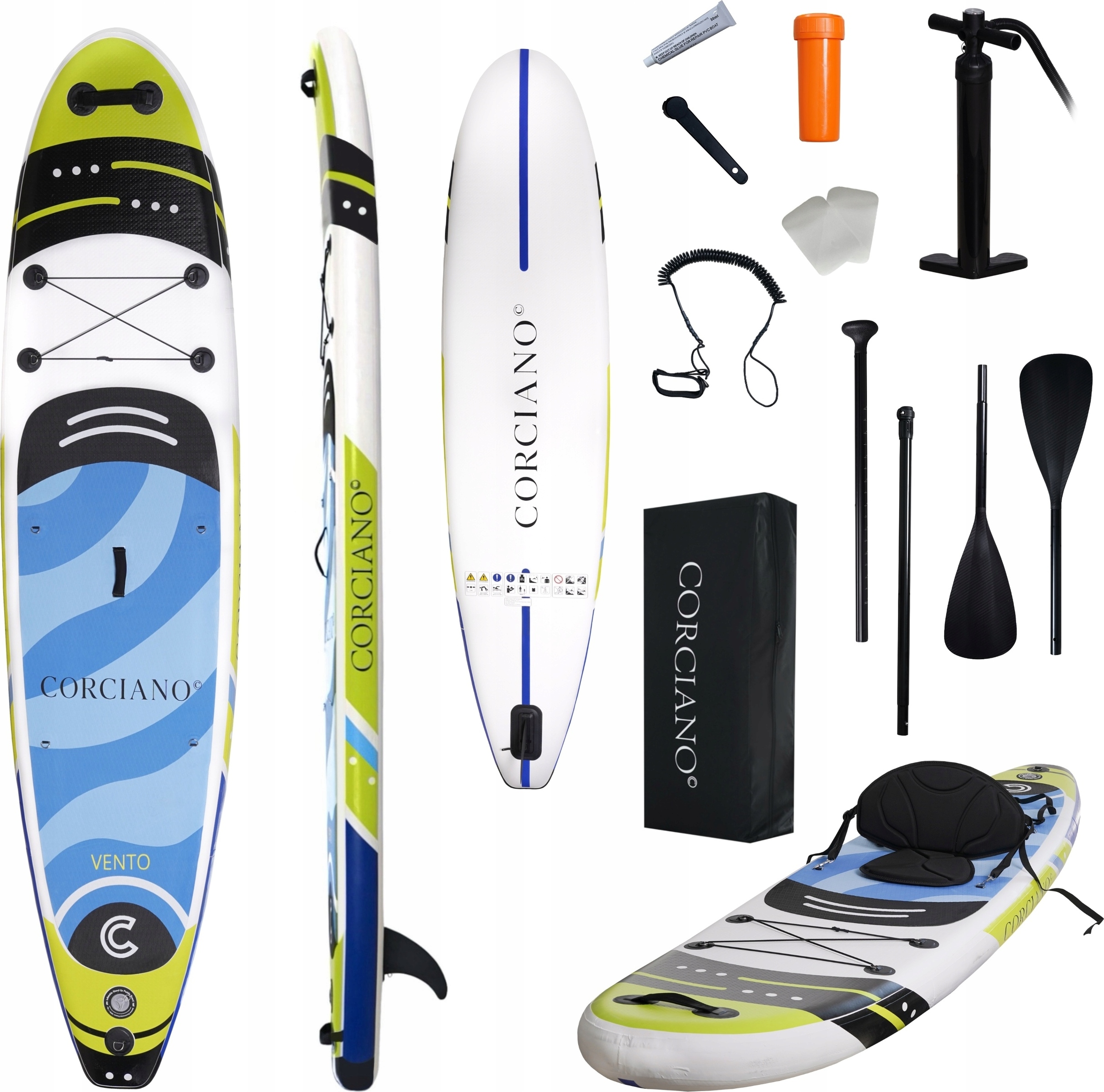 Sup 350Cm Corciano Board Mit Pumpe, Paddel, Sitz, Rucksack-Set