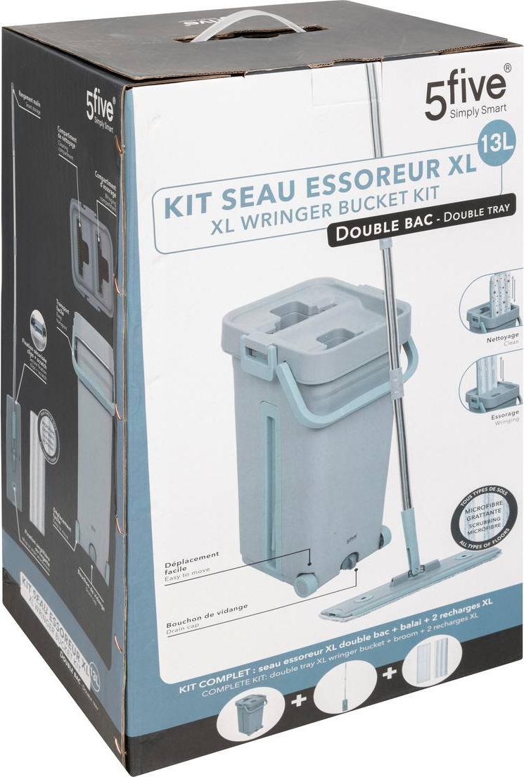 Auswring- und besen-eimer 2 fächer 2x6,5l - 5 five simply smart