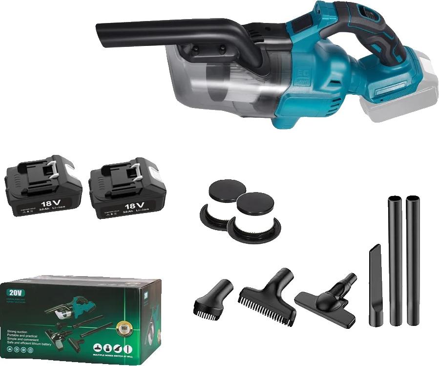 Akumulátorový vysávač, vysoký sací výkon, všestranné nástavce, 2 batérie, 2 batérie