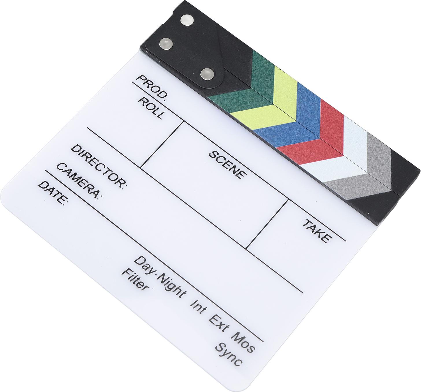 Cocosity Film Clap Board Regisseur Dreharbeiten Clapper Board Clapboard Foto Requisite für Dekoration 20x19.5cm / 7.87x7.68in