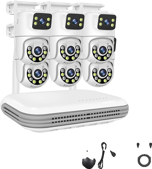 Bezdrôtový kamerový systém, rozlíšenie 6MP, 8CH NVR, 8CH NVR x 6 kamier, 1T