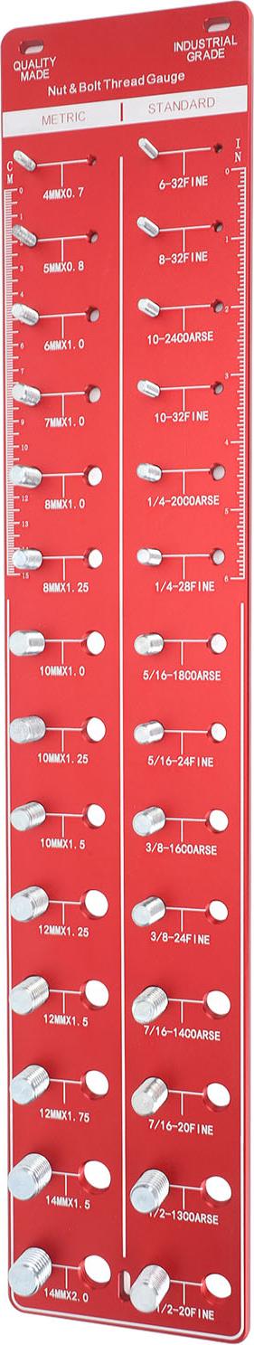 Cocosity Bolzen- und Nuss -Identifikator -Messger?t 10B21 Kohlenstoffstahl hoher Genauigkeits -Gewindeprfung zum Erkennen fester Schrauben rot 55x11cm