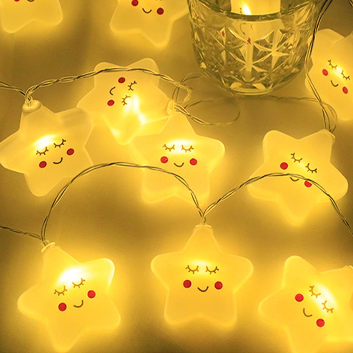 Mmgoqqt 20 batteriebetriebene LED-Zimmerleuchten, niedliche Regenbogen-/Wolken-/Sternenlichter, dekorative Nachtlichter für Flur und Flur Kau-LA-251216-102