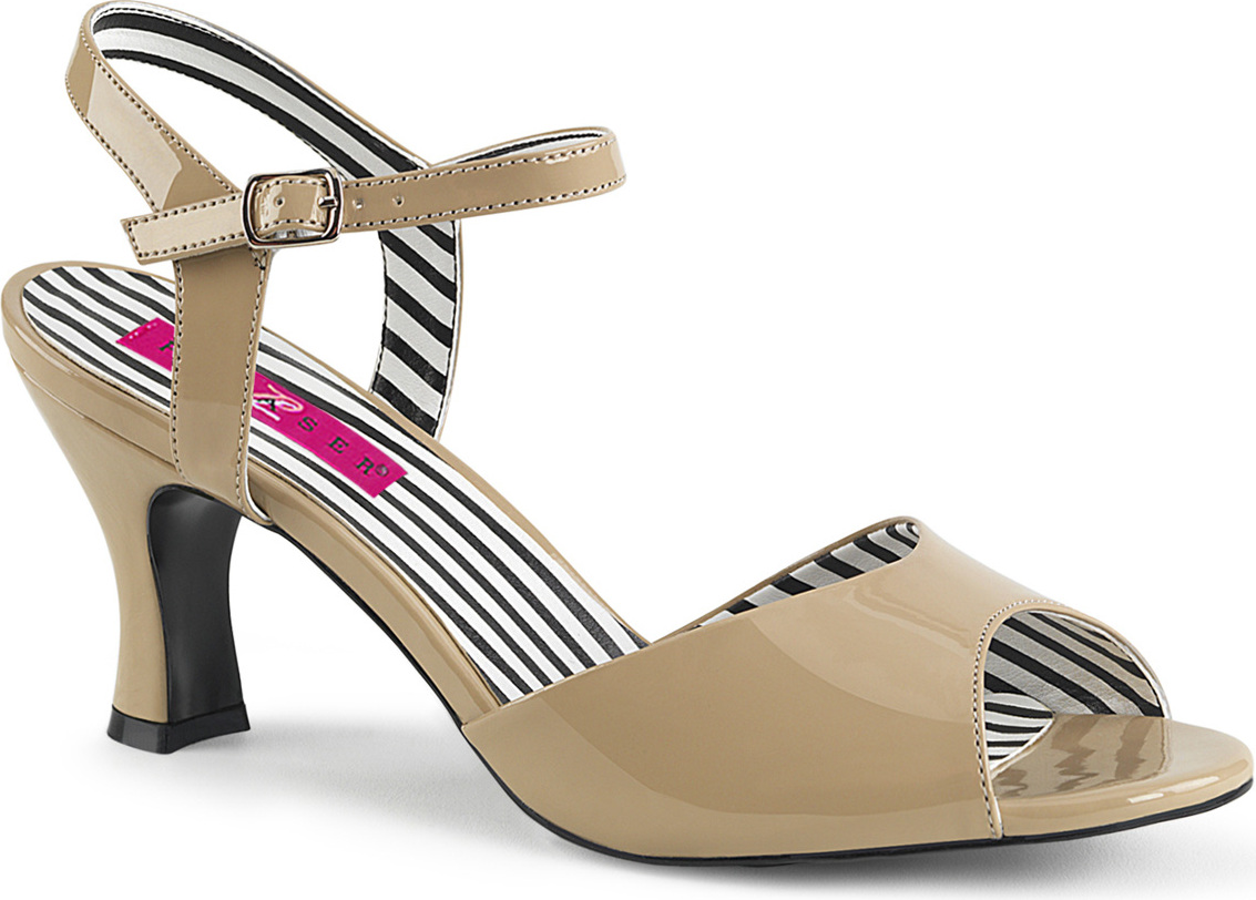 Pleaser Pink Pleaser JENNA-09 Peep Toe Sandalen Creme EU 41 JENNA09/CR#US11