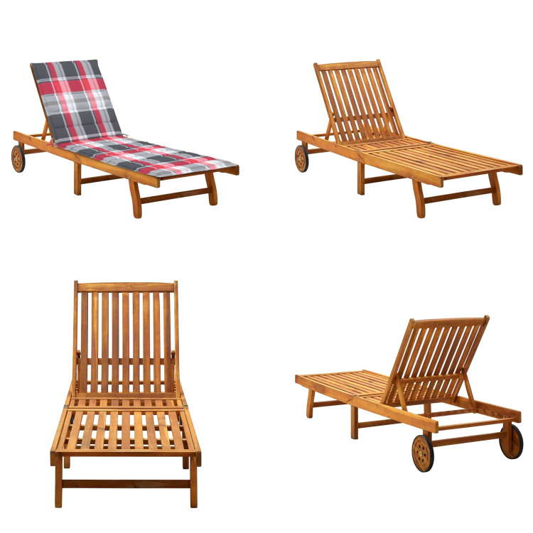 vidaXL Lehátko s opierkou Akáciové masívne drevo - Lehátko - Lehátka - Drevené ležadlo - Drevené ležadlá