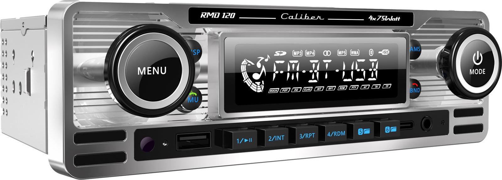 Caliber Europe Caliber Auto Radio mit Bluetooth - 1 DIN - USB - 18 Eigenschaftskanäle - Retro Look (RMD120BT)