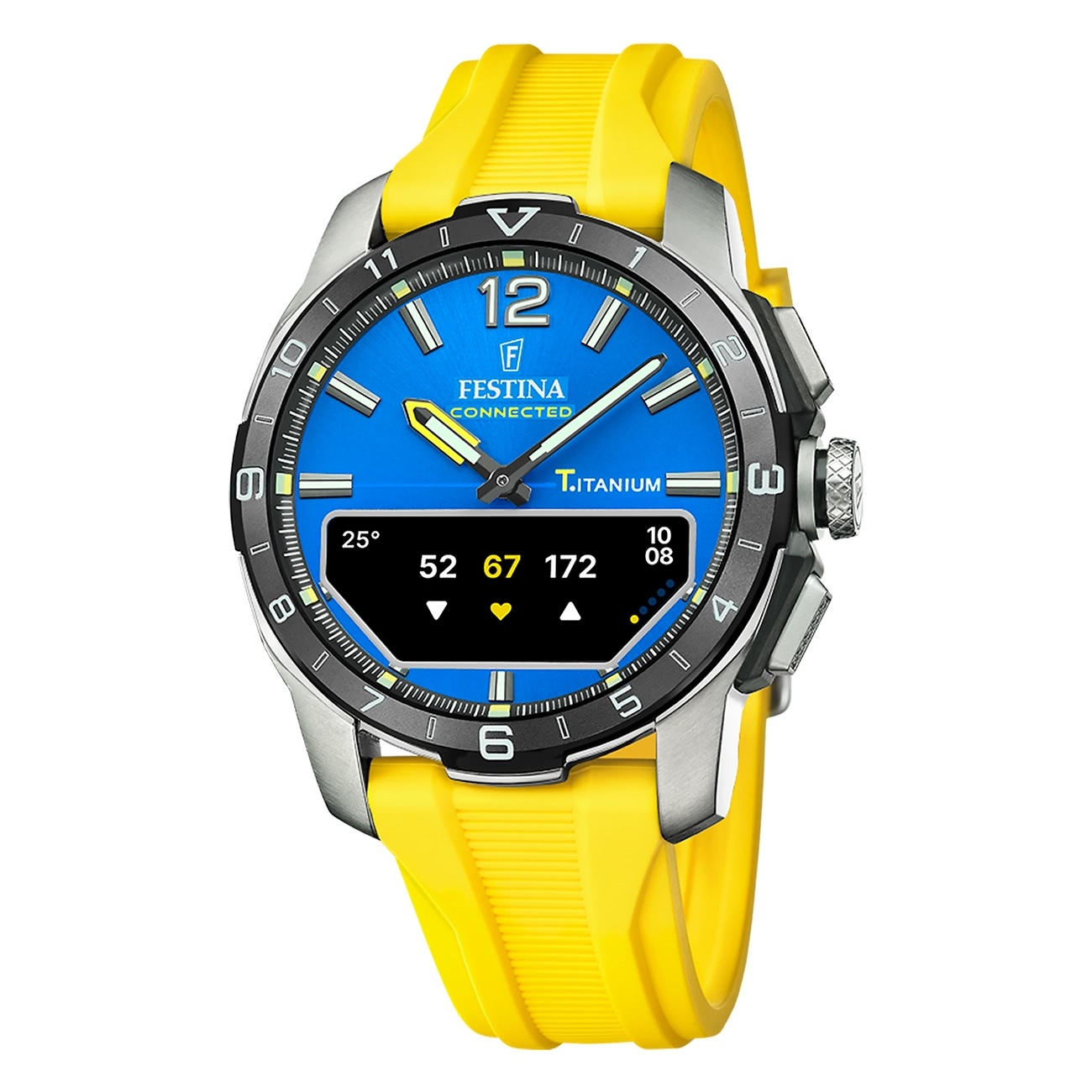Festina pánske hodinky silikónové žlté Festina Connected náramkové hodinky UF23000/8