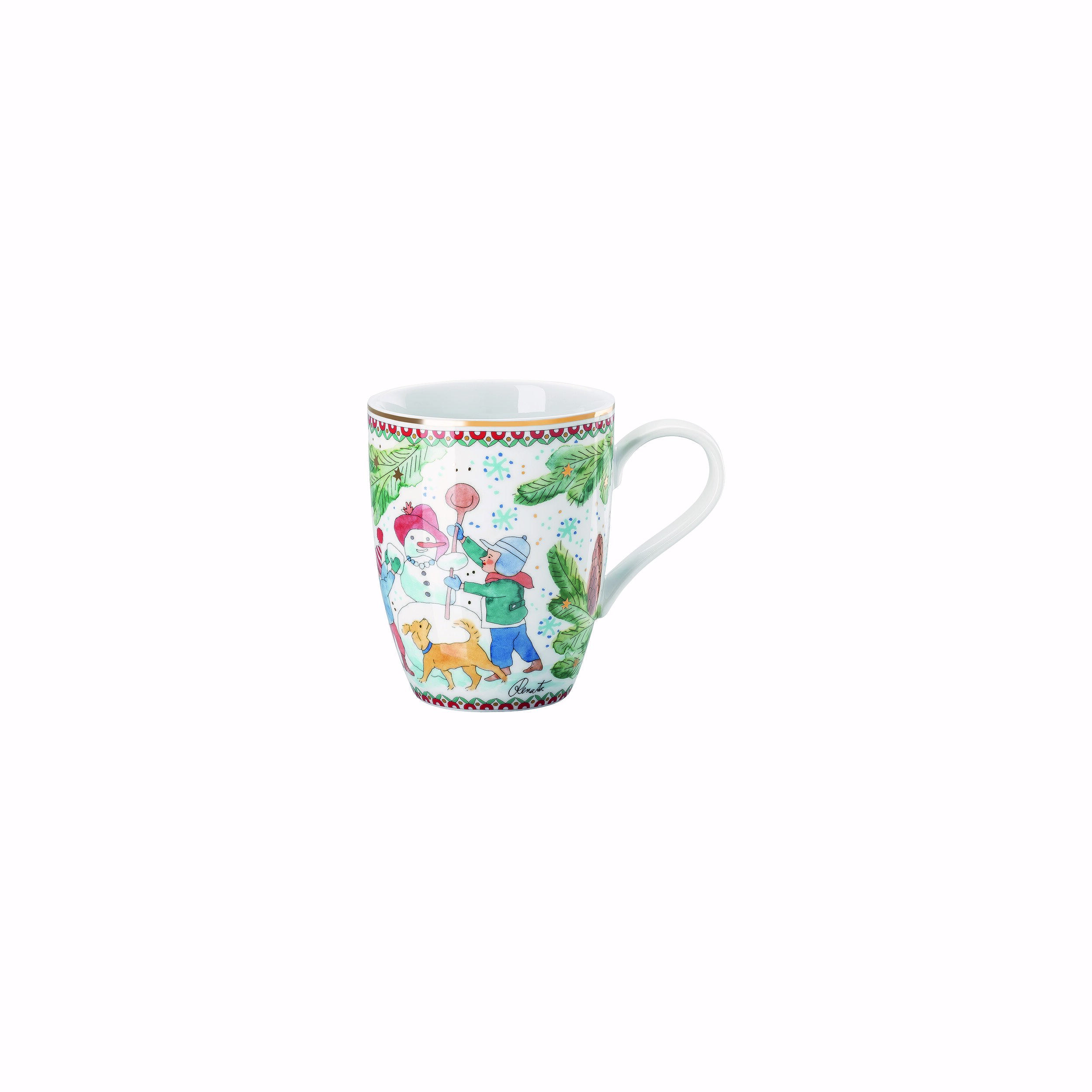 Gobelet à Anse Hutschenreuther Nora - Décor Noël - Porcelaine 400 Ml - Neuf - Made In Germany