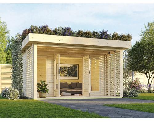 Gartenhaus Karibu Milly inkl. Dachbegrünung, Fußboden 440 x 442 cm natur