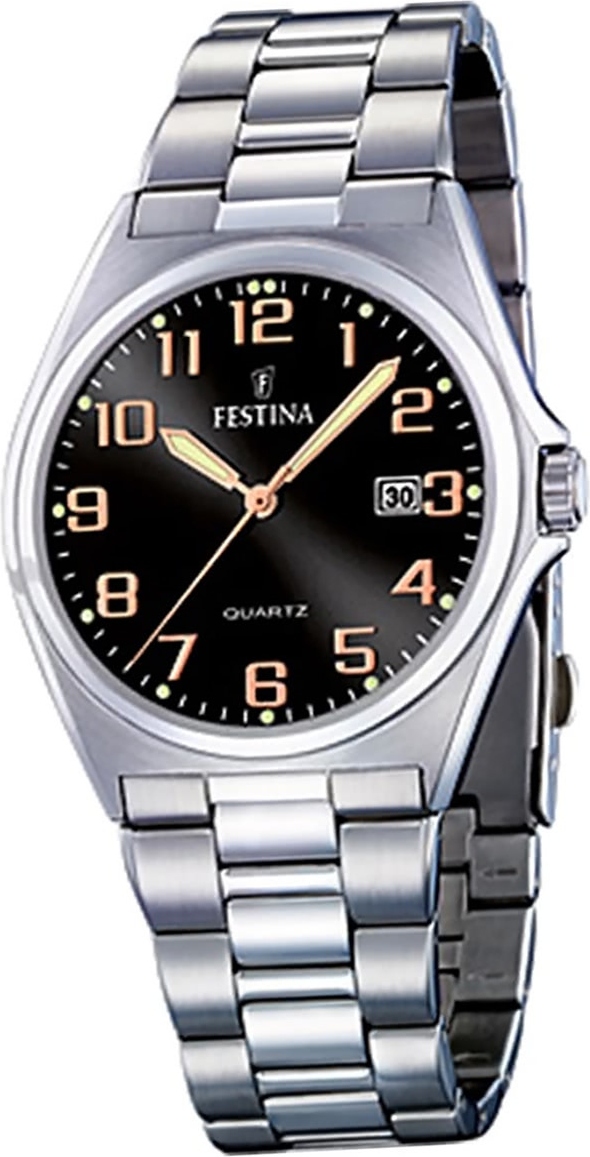 Pánske náramkové hodinky Festina z nehrdzavejúcej ocele F16374/8 strieborné klasické D2UF16374/8