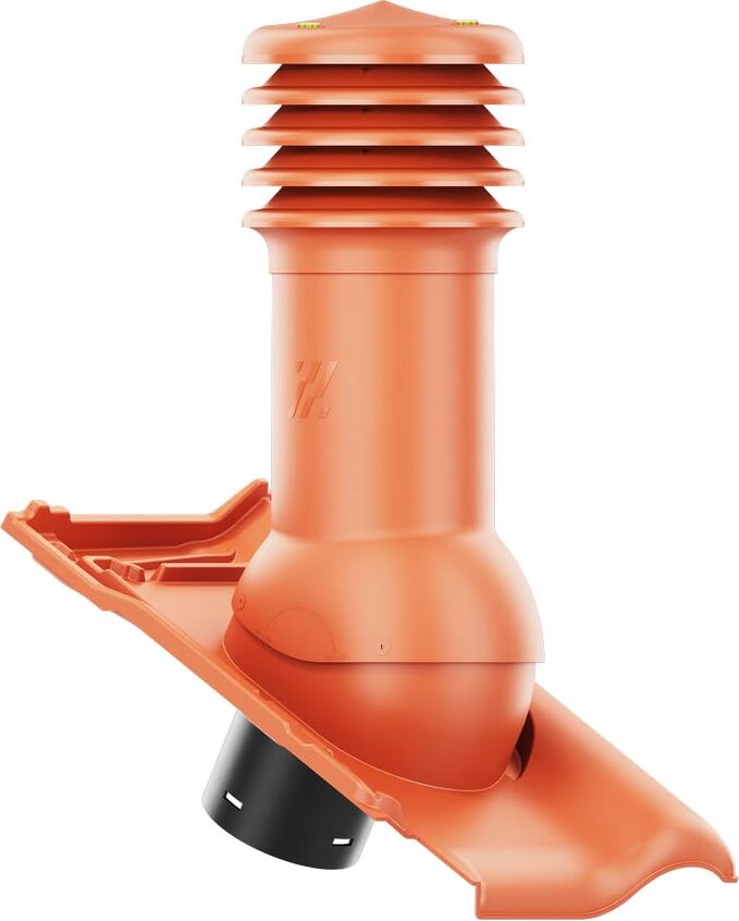 KRONO-PLAST Kamin Schornstein HIVENT 125 für Tondachziegel Creaton Titania Dachziegel Lüfter Dachlüfter (Kupferrot Engobiert)