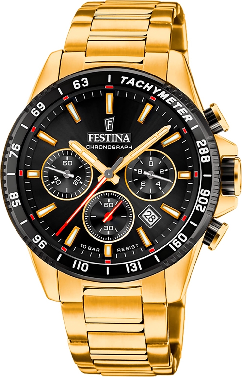 Pánske náramkové hodinky Festina z nehrdzavejúcej ocele zlaté Elegant D2UF20634/5