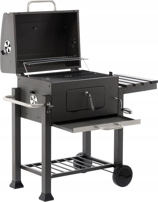 Großer Grill auf Rädern - Grillrost aus Gusseisen