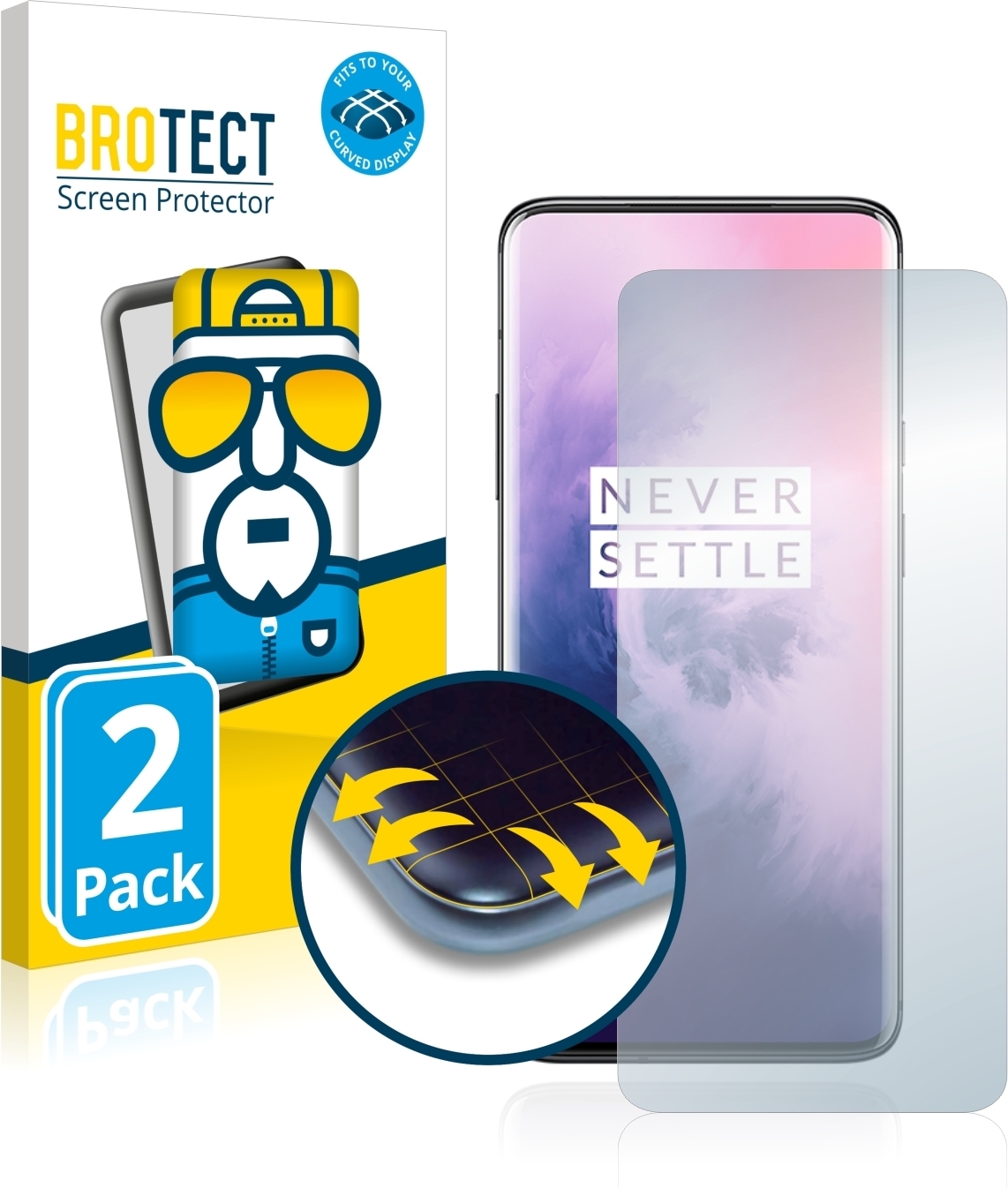 BROTECT Matte Panzerfolie Für OnePlus 6T / 7 – Entspiegelt, 9H Kratzfest, Anti-Fingerprint
