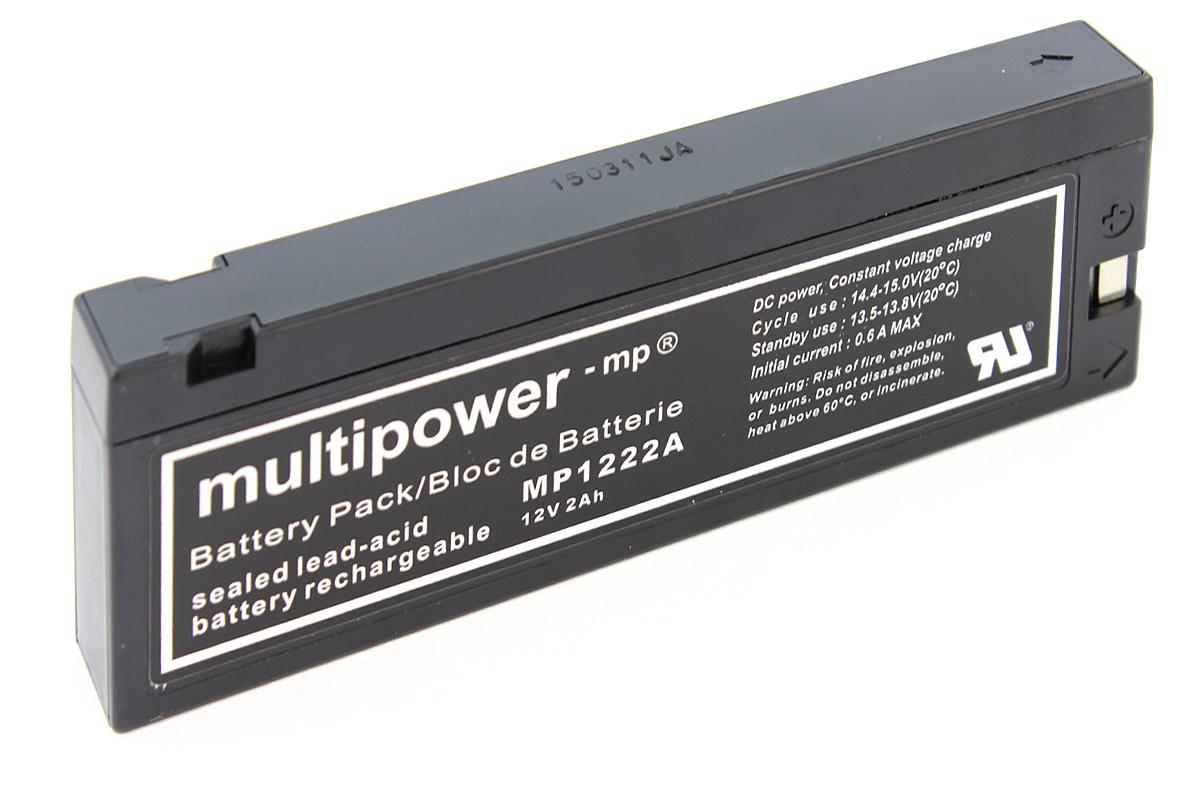 Multipower MP1222A Clipanschluss / 12V 2Ah Blei Akku