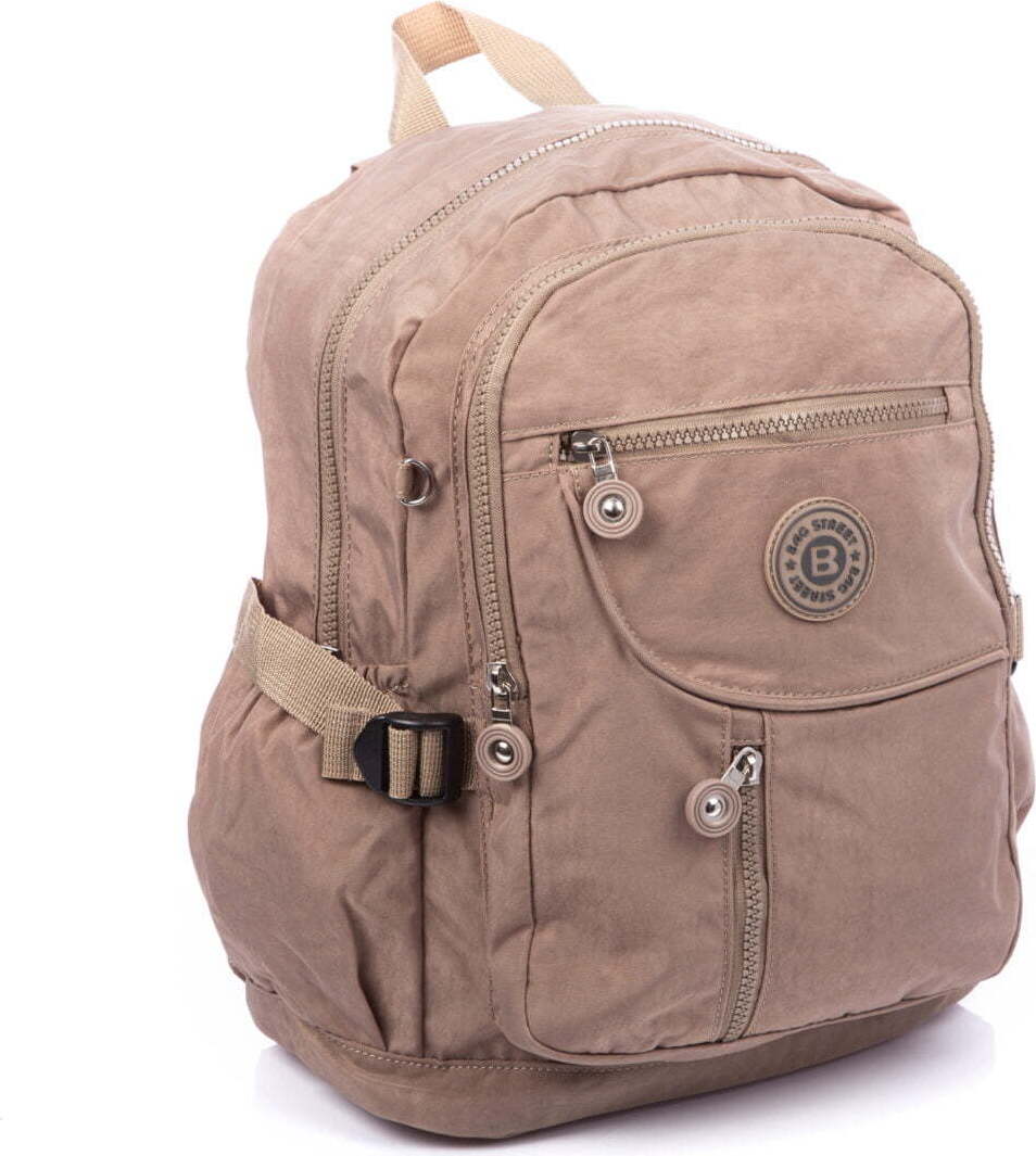 Bag Street Damen und Herren Rucksack Leicht Stadtrucksack Sport Freizeit Nylon Beige