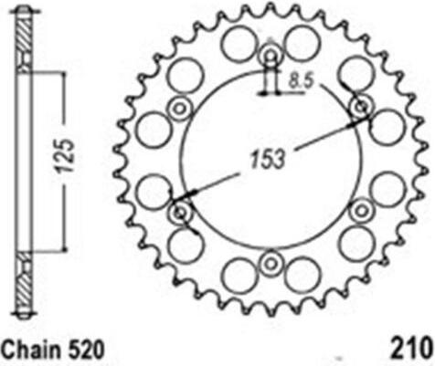 ItalyRacing Kettenrad 45 Z Teiung 520 für HONDA CR CRF XR 125 150 230 250 400 450 600 650