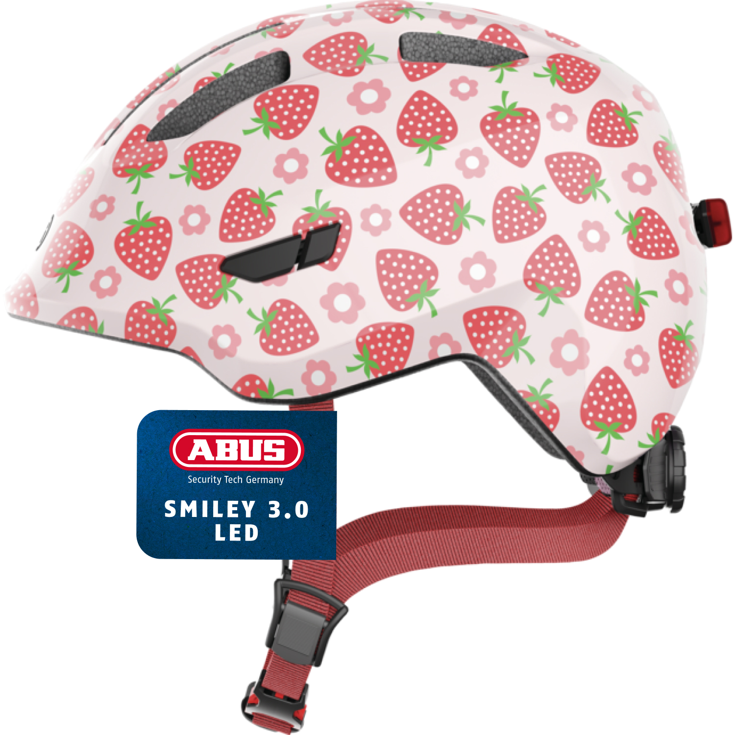 Abus Casco Bambini Smiley 3.0 ACE LED Con Luce Integrata, Regolazione Per Treccia, Ventilato, Taglie S-M, Per Bici E Biciclette